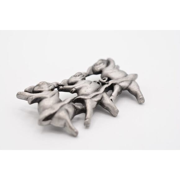 Vintage Ballet Dancing Pigs Pin Brooch Olivia Pig Ballerina Chunky NOS 80s BinA6 - Picture 9 of 12